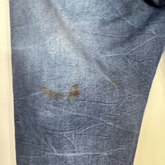 True Luck Jeans Mens 32x30 Straight Leg Dark Wash White Stitching Grunge Rugged - Picture 8 of 13